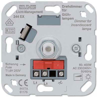 Regulātors gaismai dimmers mehānisms 400W z/a JUNG