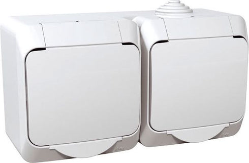 Kontaktligzda 2V v/a IP44 balts Cedar Plus